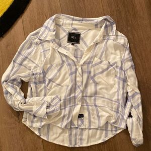 RAILS • Cropped Collared Plaid Blouse • Size Small